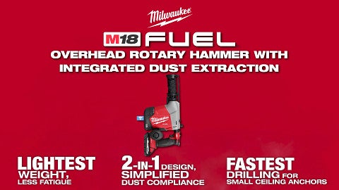 MILWAUKEE M18 FUEL Overhead Rotary Hammer with Integrated Dust Extraction